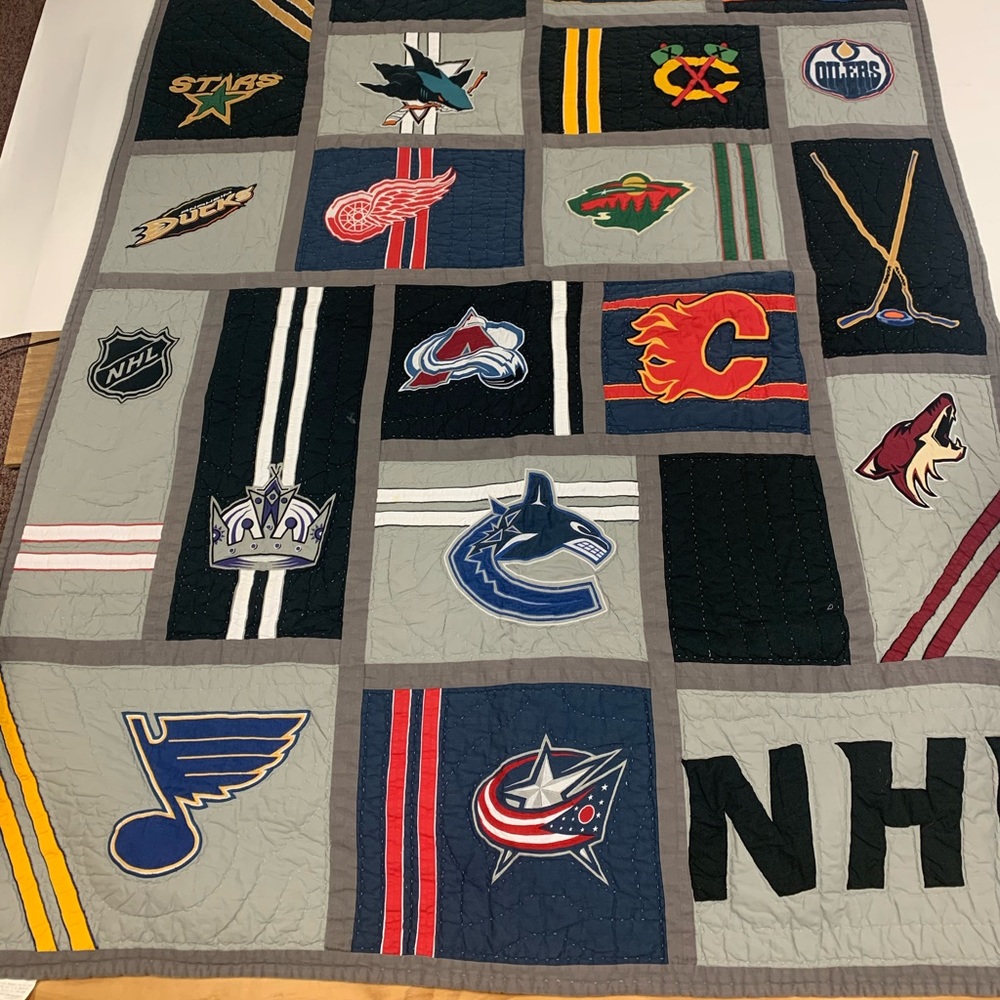 Pottery barn twin sized quilt with pillow sham